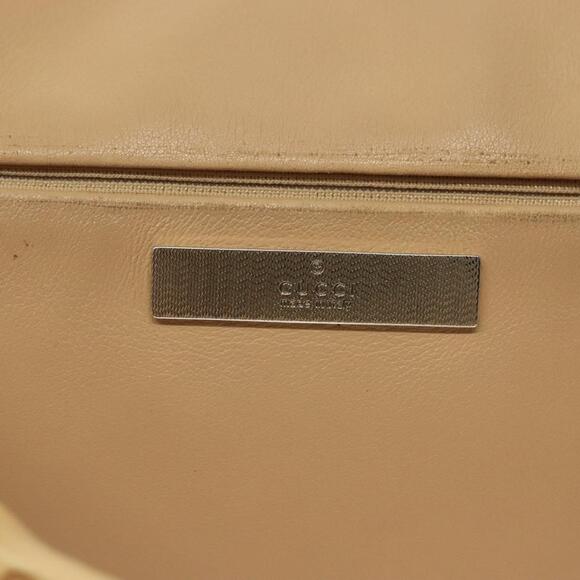 GUCCI Bamboo Shoulder Bag Leather Beige Silver 001 001 - Picture 14 of 16